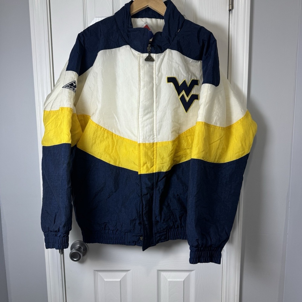 Vintage Apex One West‎ Virginia WVU Big East Jacket Windbreaker Retro Large L